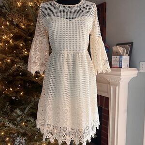 Elegant Cream Lace Dress